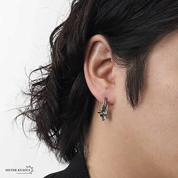 Amazon | [silver KYASYA]ステンレス オオカミ フープピアス